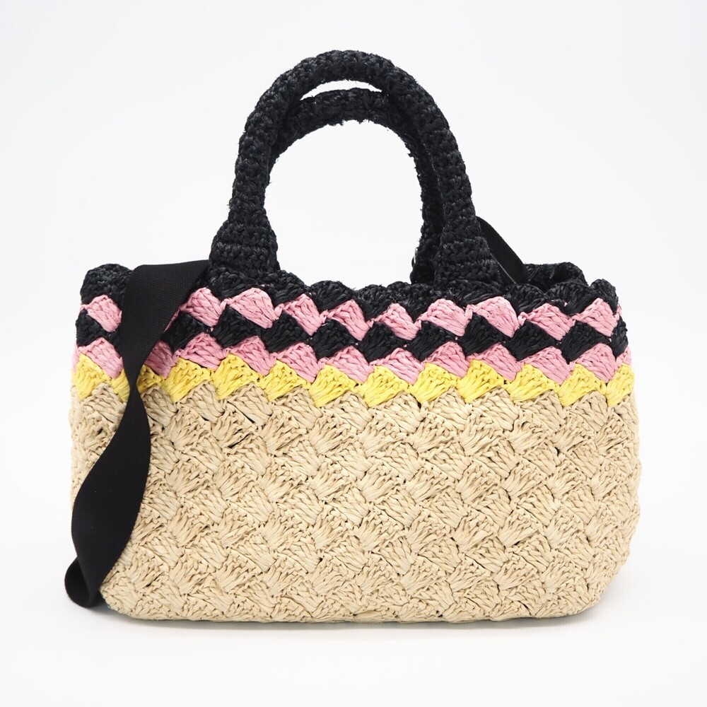 PRADA Cream Raffia Shoulder Bag - Picture 2 of 16